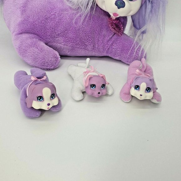 Puppy Surprise Purple Plush Dog 3 Babies (one Barks) Toy Clean Sanitized Mama - Picture 2 of 12